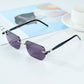 OBLVLO OBL-801-S: Luxury Retro Rectangle Purple Lenses Sunglasses For Mens & Womens, 400 UV Protection