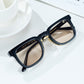 OBLVLO OBL-903-B: Luxury Black Acetate Sunglasses, 400 UV Protection, Square Brown Lenses, Unisex Fashion Sunglasses