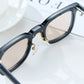 OBLVLO OBL-903-B: Luxury Black Acetate Sunglasses, 400 UV Protection, Square Brown Lenses, Unisex Fashion Sunglasses