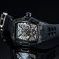 OBLVLO ZM-NZ - Cool All Black Chinese myth "Nezha" 46mm Automatic Mechanical Skeleton Super luminous dial Wristwatch