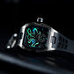 OBLVLO ZM-NZ Silver Case Men's Super luminous Watches - Luxury Tonneau Chinese myth "Nezha" Style Design Automatic Skeleton Watch