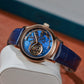 OBLVLO VMQ Series - Best Affordable Luxury Mens Rose Gold Zirconia Automatic Tourbillon Style Blue Dial Dress Watches