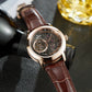 OBLVLO VMQ Series - Affordable Luxury Rose Gold / Zirconia Case Mens Automatic Tourbillon Style Dial Dress Watches