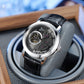 Black Dial Men 42mm Automatic Mechanical Tourbillon Style Watch - Steel / Zirconia Bezel Dress Watches