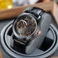 OBLVLO VMQ Series - Affordable Luxury Black & Rose Gold Case Mens Automatic Tourbillon Style Dial Dress Zirconia Watches