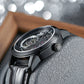 OBLVLO VMQ Series - Affordable Luxury All Black/Diamond Zirconia Case Mens Automatic Tourbillon Style Dial Dress Watches