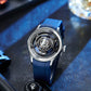 Unique OBLVLO BLM Solar Blue Dial Skeleton Rotation Hands Watch - Cool MIYOTA Movement Automatic Watches