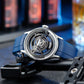 Unique OBLVLO BLM Solar Blue Dial Skeleton Rotation Hands Watch - Cool MIYOTA Movement Automatic Watches