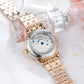 OBLVLO CW Rose Gold Women's Fashion Casual Dress Skeleton Dial Automatic Mechanical Watch