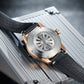 OBLVLO JM Space Automatic Dress Watch for Men - Cool Rose Gold Case and Black Spaceship Dial, 50m Waterproof