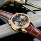 Reef Tiger RGA1935 - Affordable Luxury Yellow Gold/Diamond Mens Moon Phase Automatic Tourbillon Style Dial Dress Watches