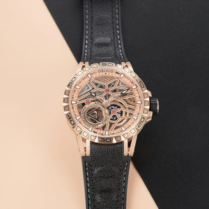 Best Affordable Luxury Automatic Rose Gold Skeleton Watches - OBLVLO LMQ