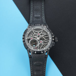 Cool Luxury Mens Automatic Skeleton Black PVD Case Watches for Sale - OBLVLO LMQ-BBBR