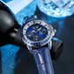 Affordable Luxury Blue Zirconia Bezel & Dial Men Moon Phase Dress Watch - Reef Tiger RGA1988