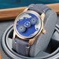 Unique Blue Pacific Ocean Maps Dial Automatic Watches For Mens - OBLVLO JM EARTH Series