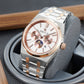 OBLVLO TM-MUT Mens Watch - Rose Gold Seagull Chronograph Automatic Watches for Men