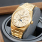 Yellow Gold OBLVLO TM-MUT 3-Eye Chronograph Automatic Watches For Seagull Movement