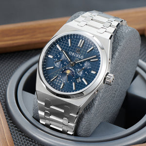 Discover OBLVLO TM-MUT Classic Deep Sea Blue Dial Chronograph Automatic Watches for Men