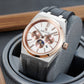 OBLVLO TM-MUT Mens Watch - Rose Gold Seagull Chronograph Automatic Watches for Men