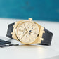 Yellow Gold OBLVLO TM-MUT 3-Eye Chronograph Automatic Watches For Seagull Movement