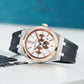 OBLVLO TM-MUT Mens Watch - Rose Gold Seagull Chronograph Automatic Watches for Men