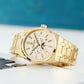 Yellow Gold OBLVLO TM-MUT 3-Eye Chronograph Automatic Watches For Seagull Movement