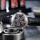 OBLVLO SCM-SK Unique Red Skeleton Supercar Alloy Wheels Dial Automatic Watches