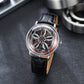 OBLVLO SCM-SK Unique Red Skeleton Supercar Alloy Wheels Dial Automatic Watches