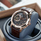 OBLVLO VMQ Series - Affordable Luxury Rose Gold / Zirconia Case Mens Automatic Tourbillon Style Dial Dress Watches