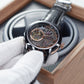 OBLVLO VMQ Series - Affordable Luxury Black & Rose Gold Case Mens Automatic Tourbillon Style Dial Dress Zirconia Watches