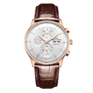 Luxury Reef Tiger Seattle Chiefs Designer Dress Rose Gold Chronographs Watches for Men