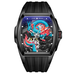 Luxury Cool Blue China Dragon Unique Mens Watches from Reef Tiger Aurora Series