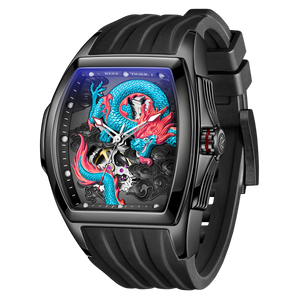 Luxury Cool Blue China Dragon Unique Mens Watches from Reef Tiger Aurora Series