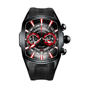 Affordable Reef Tiger Aurora Tank VK Quartz Chronograph Sport Black PVD Dial Watch for Men