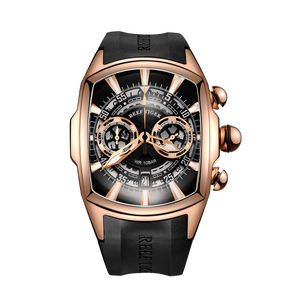 Luxury Rose Gold Reef Tiger Aurora Tank VK Quartz Sport Chronograph Watch for Men