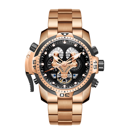 Best Reef Tiger Men's Aurora Concept Rose Gold Luxury Automatic Sport Watch