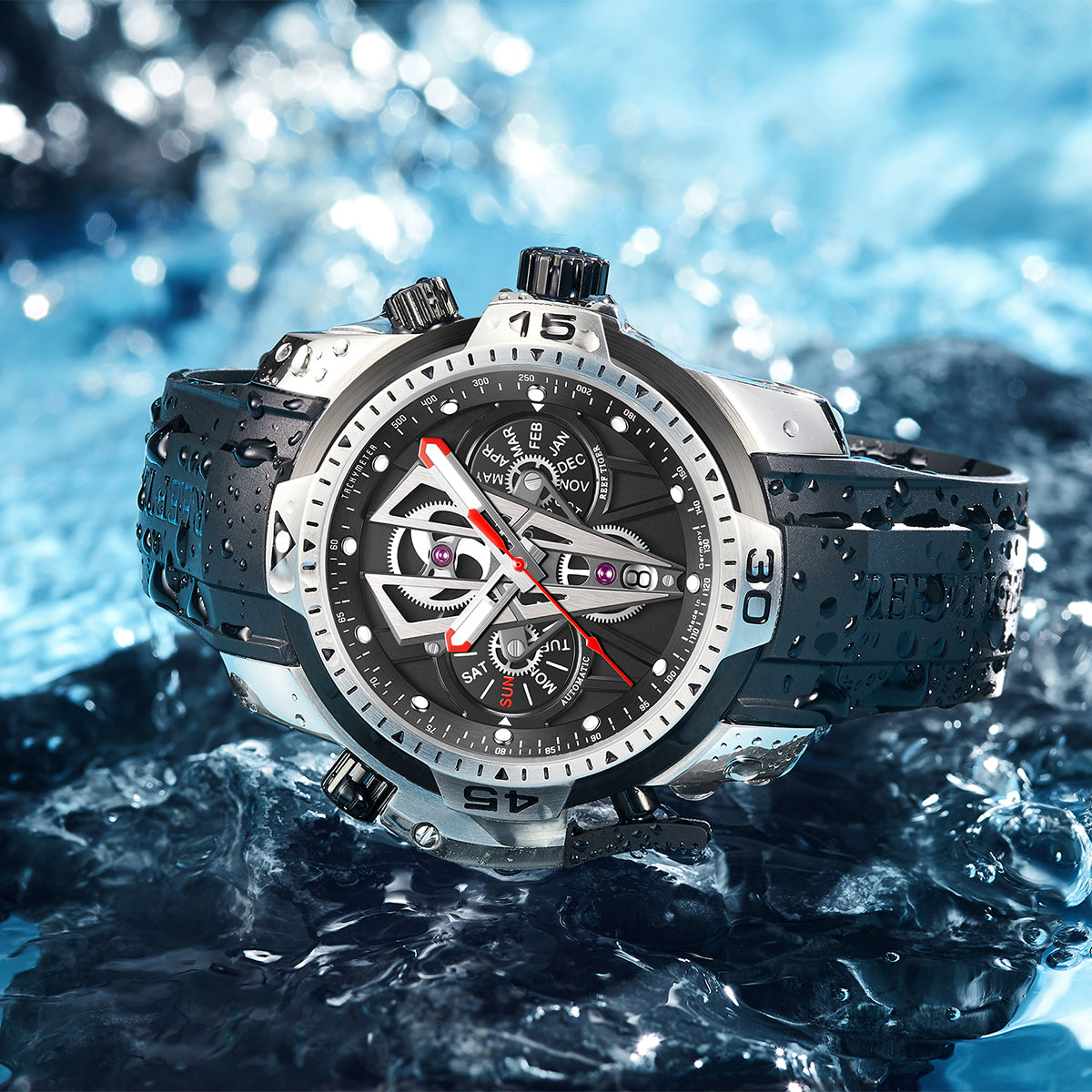 Reef Tiger Aurora Concept 2 Luxury Military Automatic Sports Wristwatc