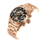 Luxury Reef Tiger Aurora Air Bubbles Design Rose Gold Unique Skeleton Automatic Watch