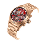 Reef Tiger Aurora Air Bubbles Luxury Unique Automatic Skeleton Rose Gold Watches