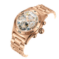 Reef Tiger Luxury Rose Gold Unique Automatic Skeleton Wrist Watch for Men