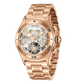 Reef Tiger Luxury Rose Gold Unique Automatic Skeleton Wrist Watch for Men