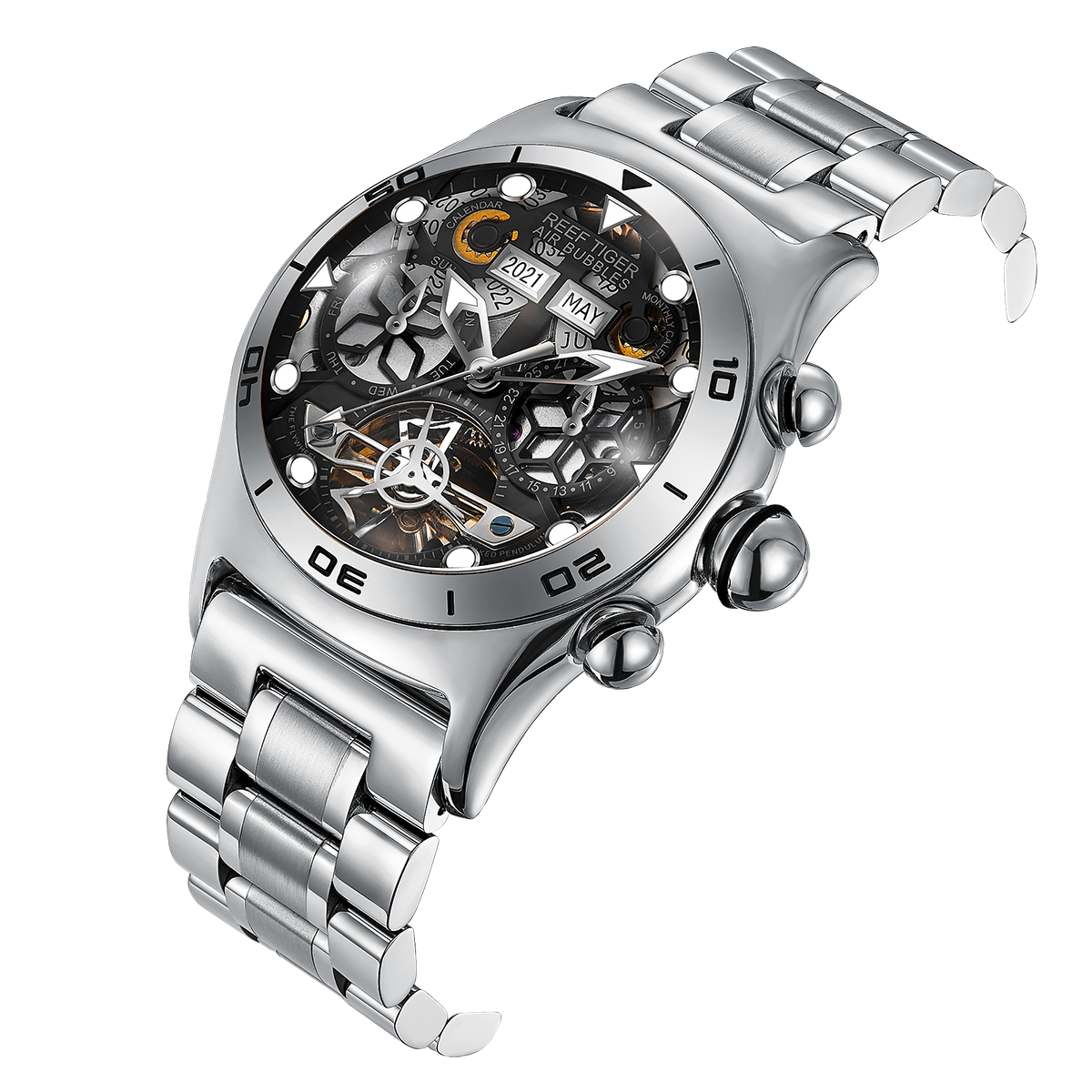 Luxury Reef Tiger Aurora Air bubbles Series Unique Mechanical Skeleton Luxury Reef Tiger Aurora Air bubbles Series Unique Mechanical Skeleton