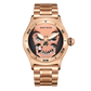 Luxury Reef Tiger Aurora Rose Gold Men's Automatic Skeleton Skull Watch