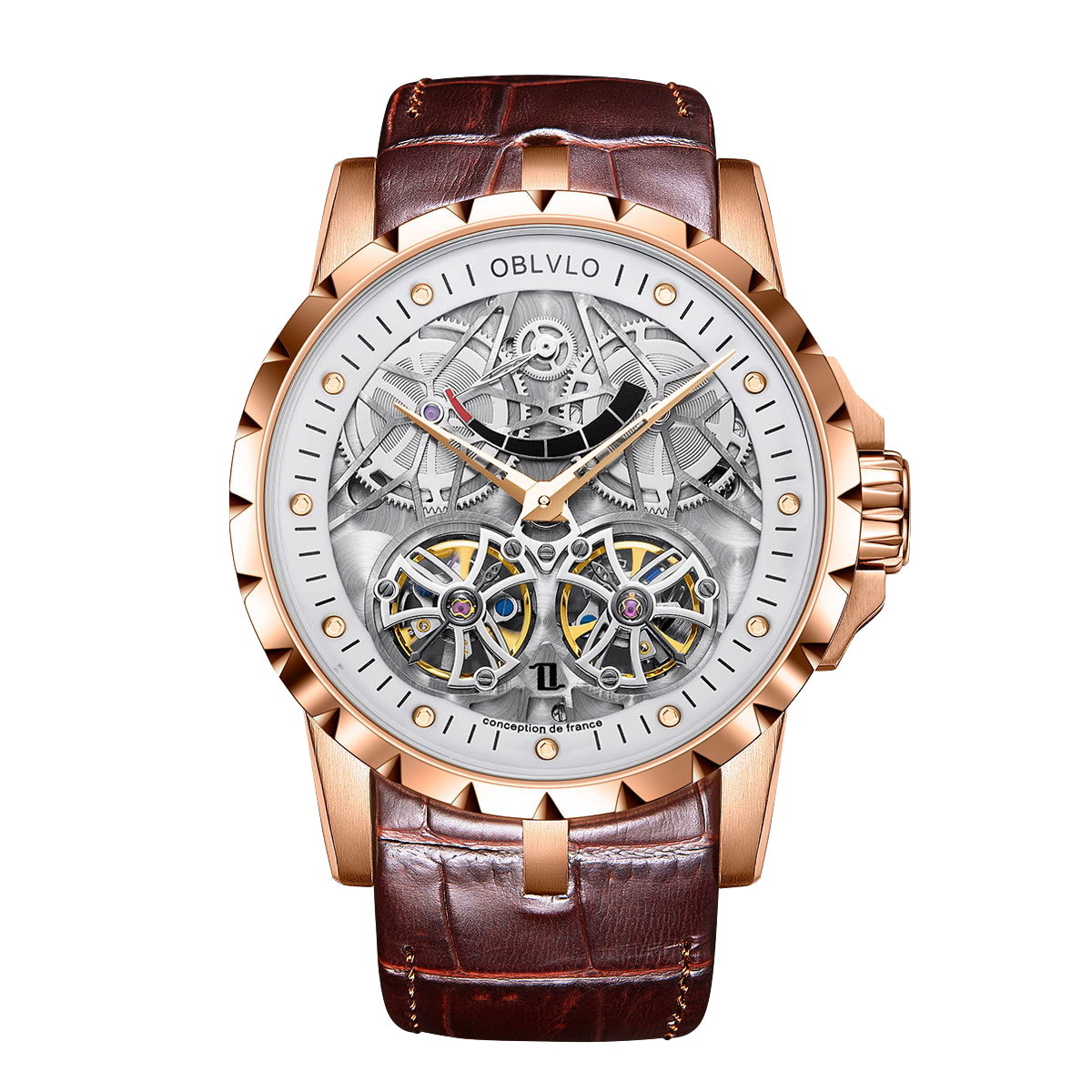 Affordable Rose Gold Mechanical Tourbillon Watches For Sale OBLVLO RM-E-RWRO