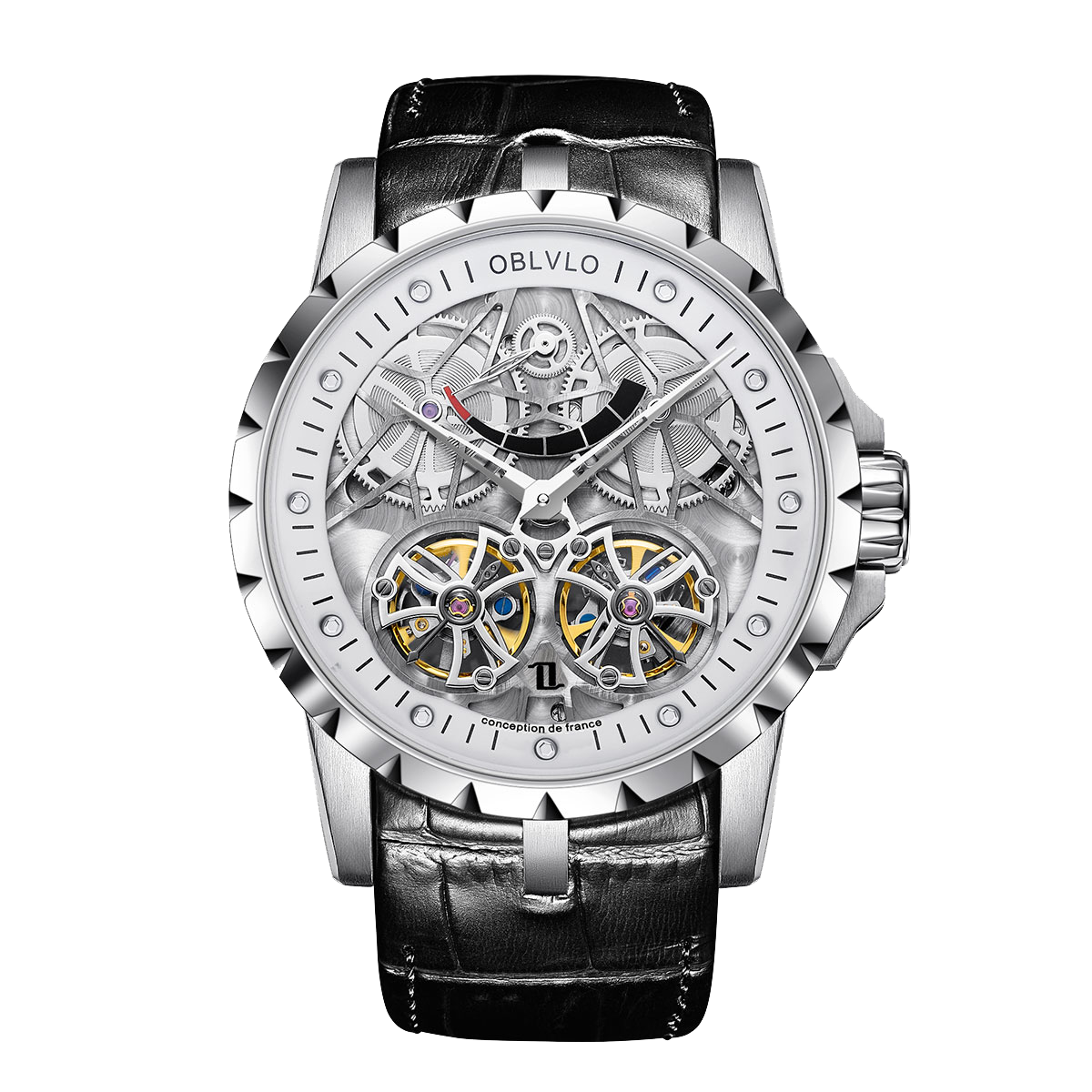 Luxury Mechanical Skeleton Double Tourbillon Watches For Sale OBLVLO RM-E-SWSB