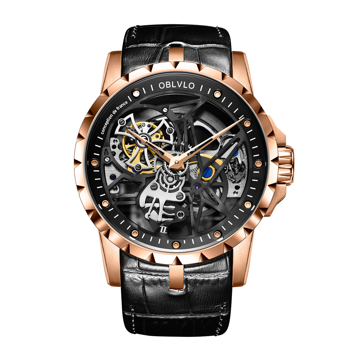 Best Rose Gold Cool Automatic Skeleton Watches For Men - RM-S-RBRB