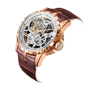 Luxury Oblvlo RM-S Rose Gold Automatic Skeleton Watches For Sale