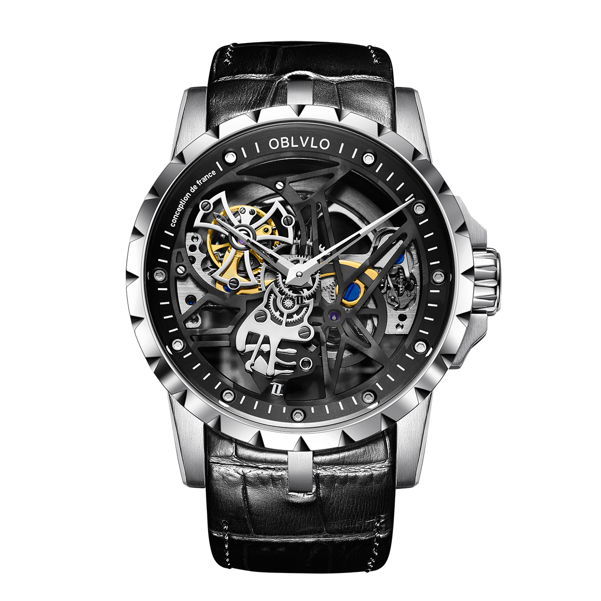 Luxury Watches For Men - Oblvlo RM-S Series Automatic Skeleton Watch