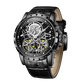 Best Oblvlo RM-T Mens Automatic Skeleton Watches Plated With Black PVD