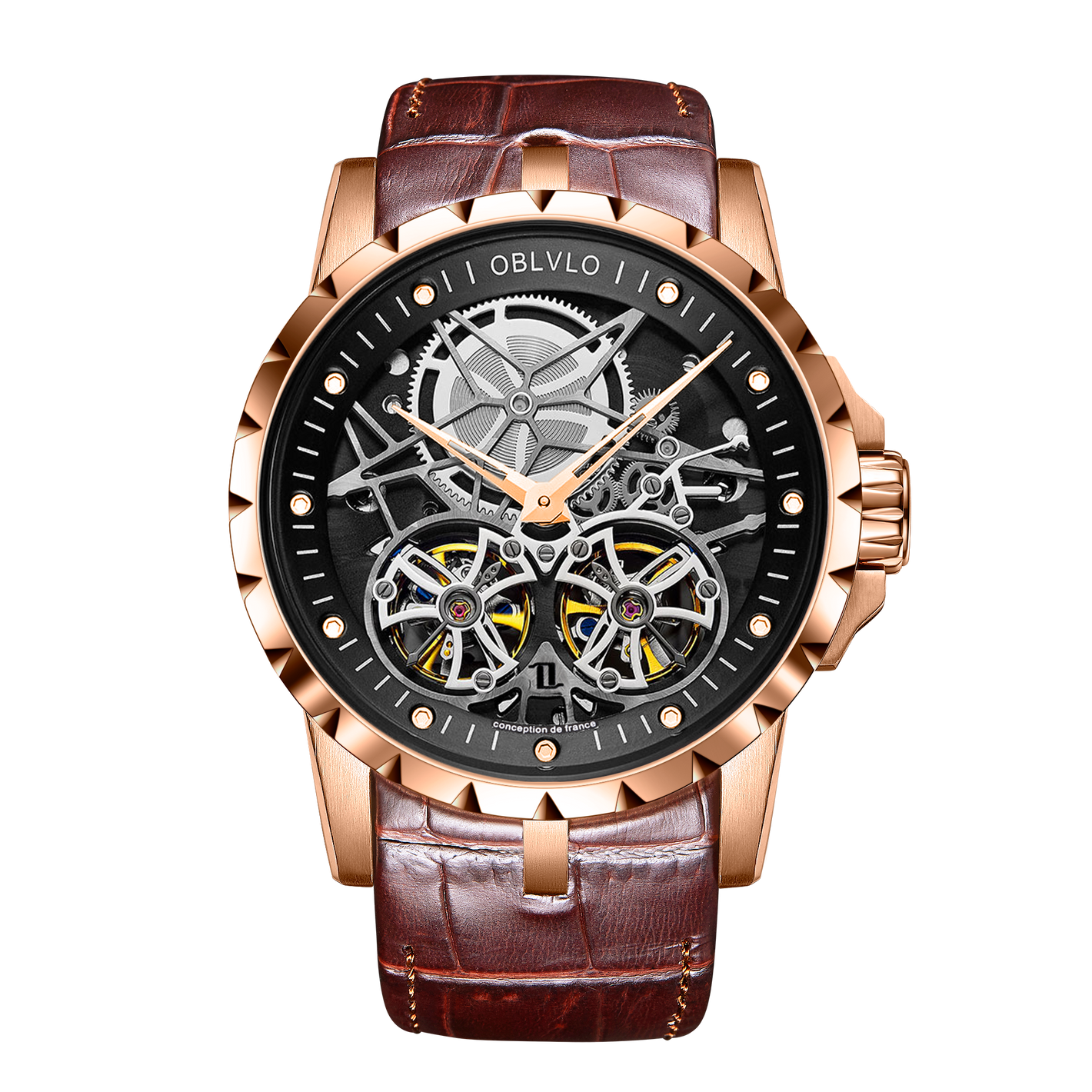 Oblvlo RM-T Mens Automatic Skeleton Watches - Best Watches Under 500